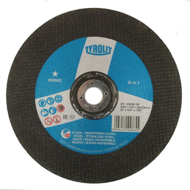 Picture of Tyrolit DC Grinding Disc Metal 230mm x6.0mm (9") - 222865