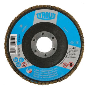 Show details for Tyrolit Flap Disc 115mm x 40 grit Picture of Tyrolit Flap Disc 115mm x 40 grit