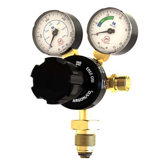 Single Stage 2 Gauge Argon/Co2 Regulator - 35 Lpm