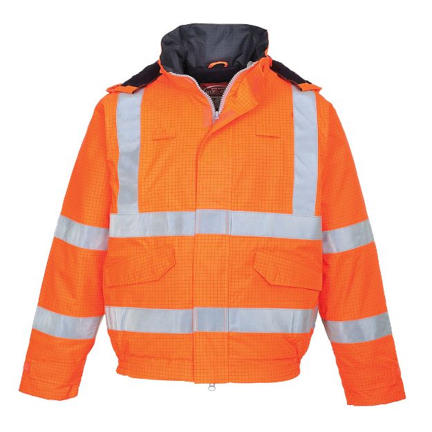 Portwest Bizflame Rain Hi-Vis Antistatic FR Bomber Jacket (Orange) - S773